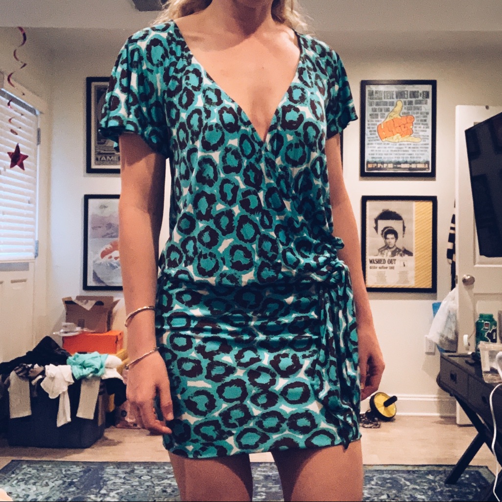 Diane Von Furstenberg Turquoise Print Dress